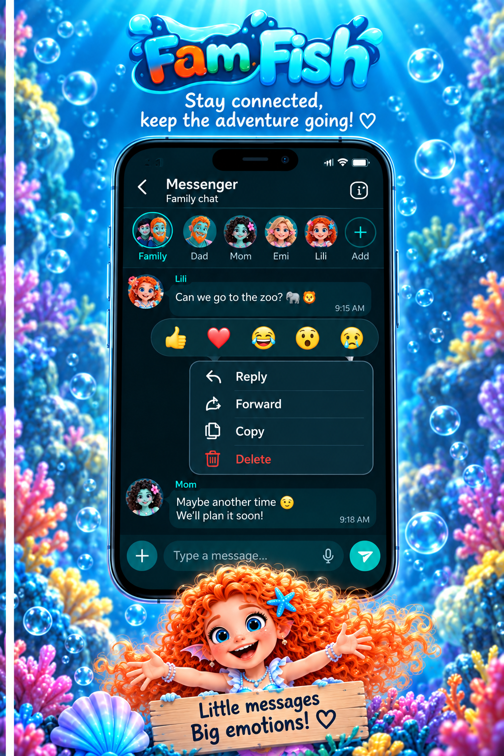 FamFish Message Actions
